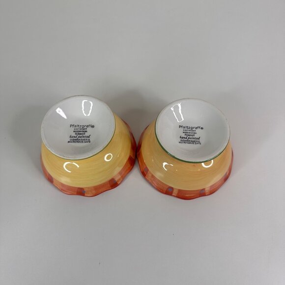 Pfaltzgraff Napoli Hand Painted Earthenware Footed Bowls Set Of 2 Fruit/Dessert - Picture 4 of 9